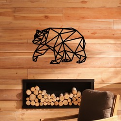Ahşap Duvar Dekoru Geometrik Ayı 40cm