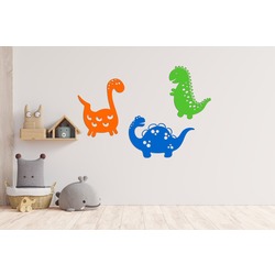Ahşap Duvar Dekoru Dinozor 3'lü set 30cm