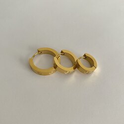 Çelik gold cartier küpe
