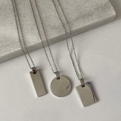 çelik kişiselleştirilebilir unisex plaka kolye
