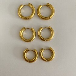 Çelik basic halka küpe(Gold)