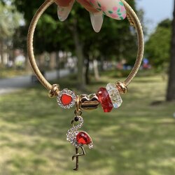 Çelik Kırmızı Flamingo Pandora