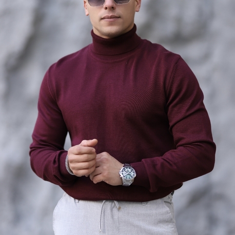 TAM BOĞAZLI DÜZ ÖRGÜ TRİKO P009