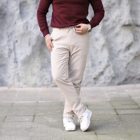 YARIM LASTİKLİ İPLİ SELİM FİT KUMAŞ PANTOLON P006