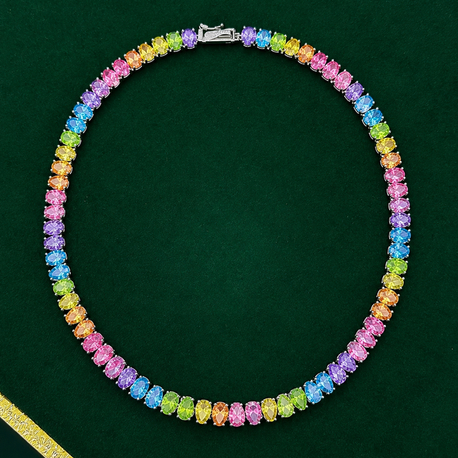 Rainbow ithal gümüş Gerdanlik 