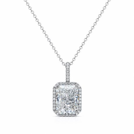Moissanite Tasli Gümüş Kolye