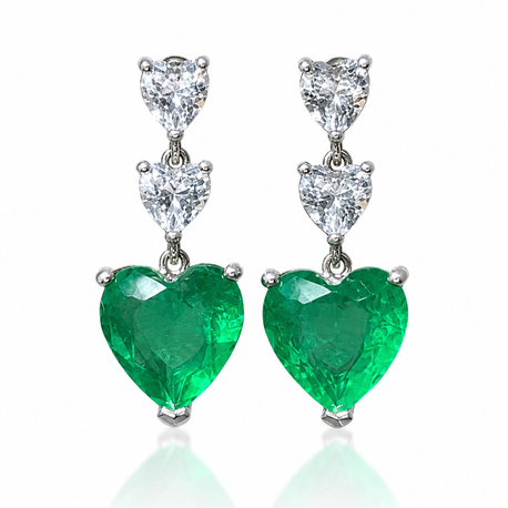 İthal laboratuvar zümrüt gümüş küpe 