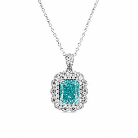 Aqua Marin Tasli Gümüş Kolye 