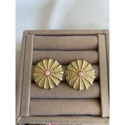 Pembe boncuklu vintage küpe