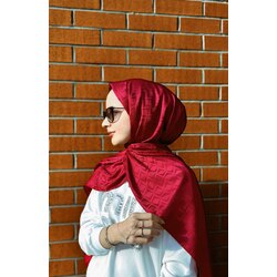 Bordo Togg Desen Jakar Şal