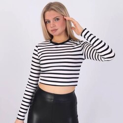 ÇİZGİLİ CROP BODY