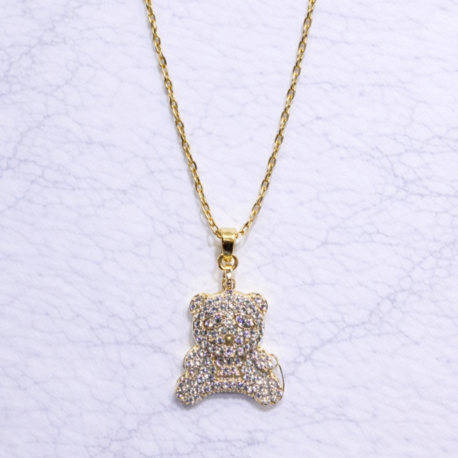 Taşlı Teddy Ayıcık Kolye 