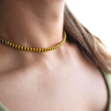 Hematit taşlı choker kolye