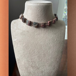 Jasper taşlı choker kolye