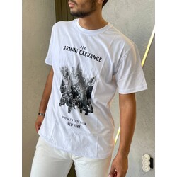 ARMANİ EXCHANGE OVERSİZE BASKILI BİSİKLET YAKA T-SHİRT 