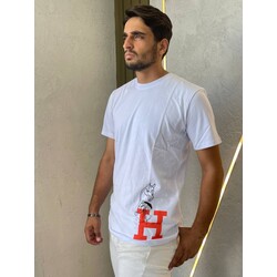 FARFETCH BASKILI OVERSİZE BİSİKLET YAKA T-SHİRT 