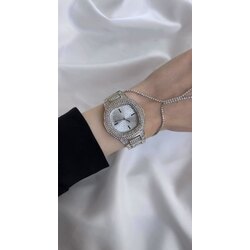 Full taşlı silver zirkon saat
