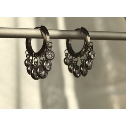 Silver zirkon taş sallantılı küpe