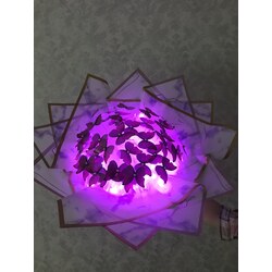 led ışıklı pembe kelebek buketi(mega boy)
