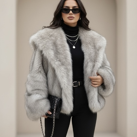 Premium kalite Lolita çift renk kürk