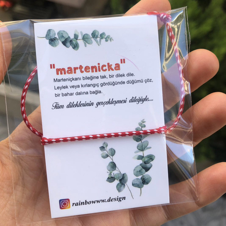 Kartlı Kore ip Marteniçka bileklik 