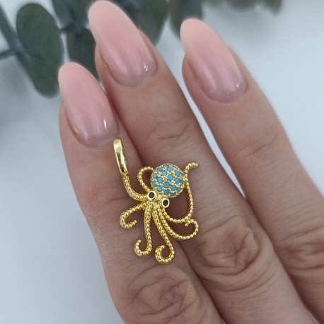 14K Renkte Xuping Ahtapot Kolye Ucu 
