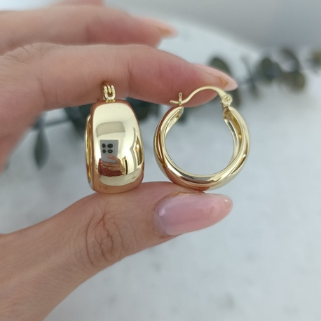 14K Renkte Xuping Bond Küpe 