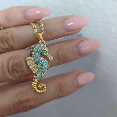 14K Renkte Xuping Deniz Atı Kolye Ucu 