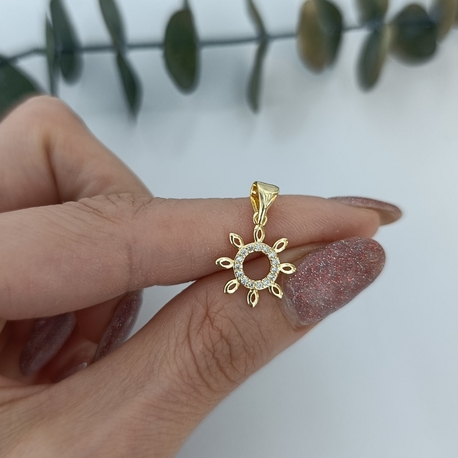 14K Renkte Xuping Minimal Güneş Kolye Ucu 
