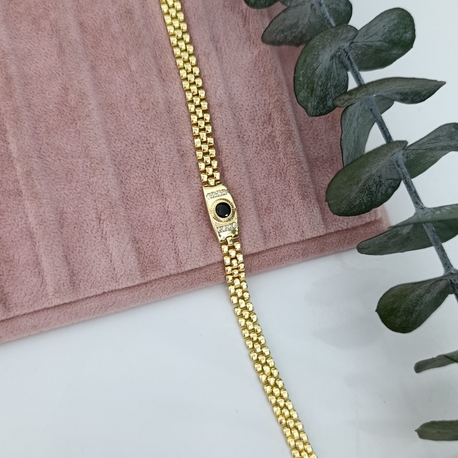 14K Renkte Siyah Taşlı Vintage Bileklik 