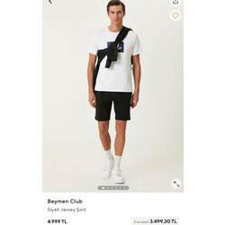 Siyah JERSEY ŞORT