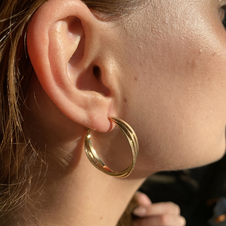 Gold Spiral Halka Küpe