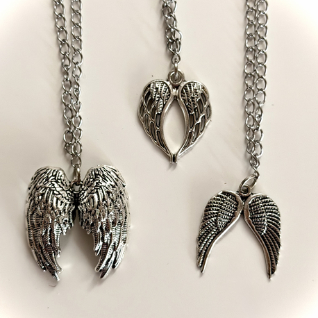 Angel wing çelik zincir kolye