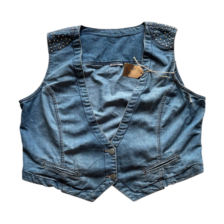 Studded Denim Vest