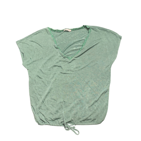 Drawstring Hem V-Neck Top