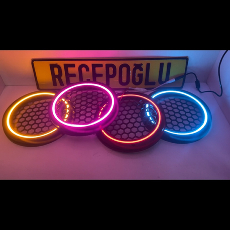 Neon ledli hoparlör kapağı