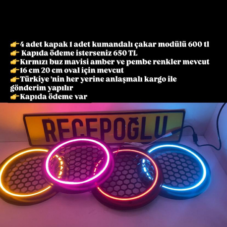 Neon LED'li hoparlör kapağı