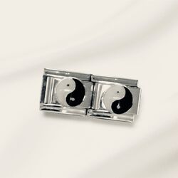 Siyah Beyaz Çelik Charm 