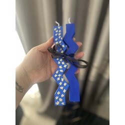 MAVİ ZİKZAK MUM