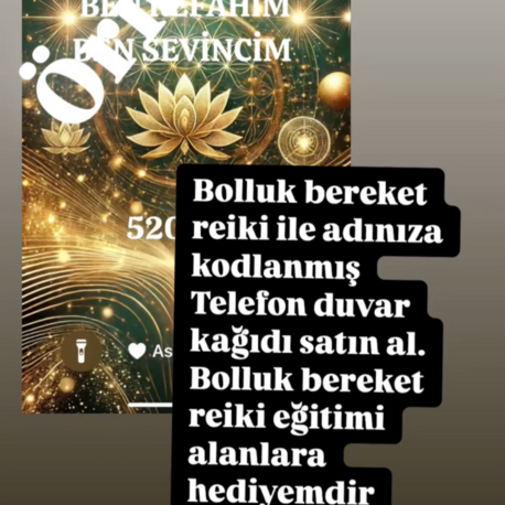 BOLLUK BEREKET REİKİSİ İLE ADINIZA KODLANAN TELEFON DUVAR KAĞIDI