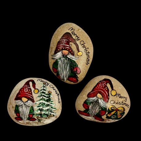 Taş boyama Noel cüceleri