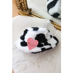 İnek Desen Peluş Şapka