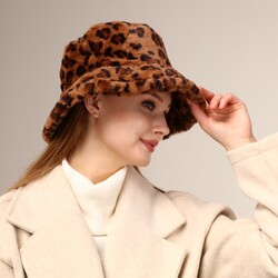 Leopar Desen Kadın Şapka LKS0987