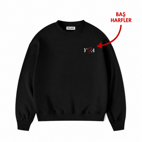 Kişiye özel tasarım baskılı kapşonsuz oversize sweatshirt