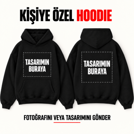 Kişiye özel Tasarım Baskılı Oversize Hoodie