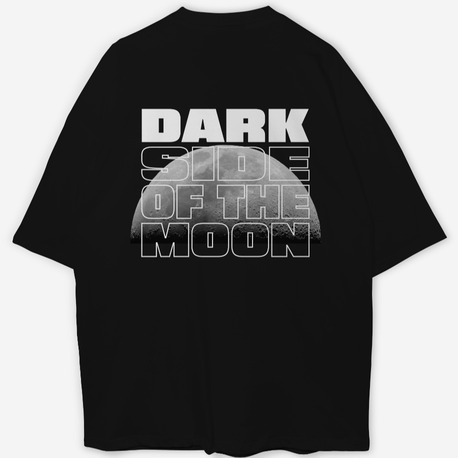 Dark Sıde Baskılı Oversize Siyah T-shirt