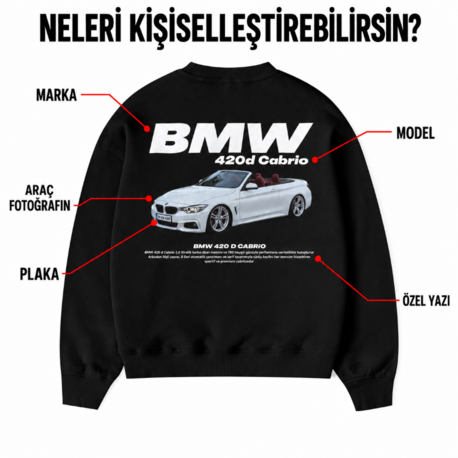 Kişiye özel tasarım baskılı kapşonsuz oversize sweatshirt