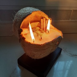hindistan cevizi kabugunda özel yapım kokulu mum