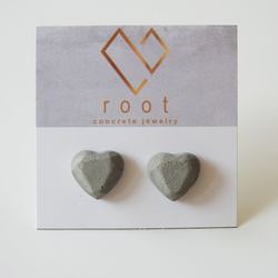 Concrete Heart Earring | Beton Kalp Küpe