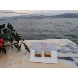 Concrete Square Earring | Beton Kare Küpe